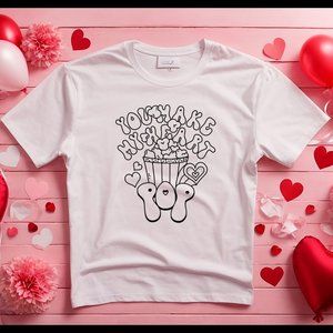 Valentine Coloring TEE Shirt - Kids - You Make My Heart Pop!